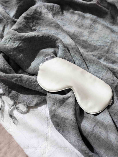 Sleepy Silk, Silk Eye Mask - Ivory White Silk Sleep Mask (SS-EM-WH00), Silky Tots Silk Eye Mask, Slip Sleep Mask, SHHH Silk Silk Eye Mask