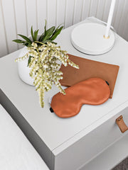 Sleepy Silk, Silk Eye Mask - Terracotta Brown Silk Sleep Mask (SS-EM-BR00), Silky Tots Silk Eye Mask, Slip Sleep Mask, SHHH Silk Silk Eye Mask