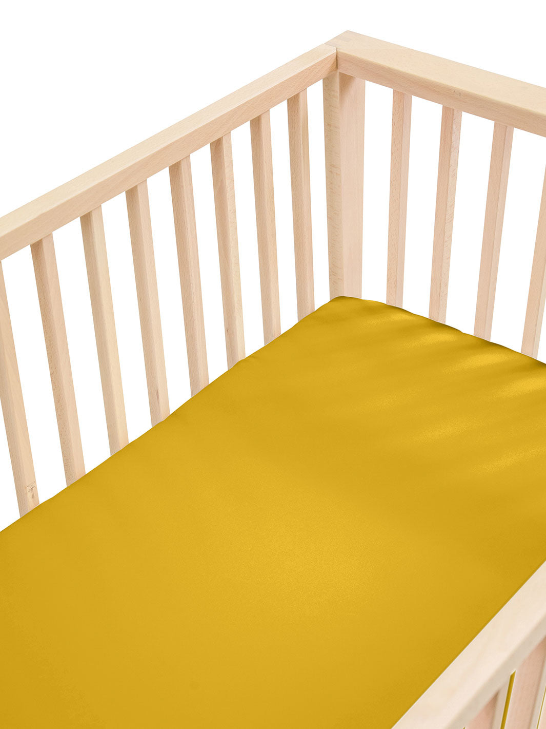 Sleepy Silk Baby Bedding Silk Cot Fitted Sheet Set of 2 Mustard Yellow