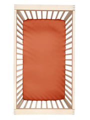 Sleepy Silk, Silk Fitted Sheet for Cots / Cribs - Terracotta Brown (SS-FC-BR00) for baby hair loss and baby bald spots, Silky Tots 100% Silk Cot Sheet, Pawda Baby 100% Mulberry Silk Cot Full Fitted Sheet, Monday Silks, Baby Tresses Cot Bed Sheet
