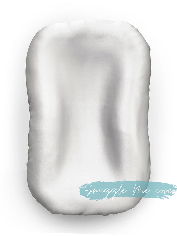 Sleepy Silk, Silk Lounger Cover / Bassinet Fitted Sheet - Dove Grey (SS-LB-GR00) for use as a DockATot cover, Snuggle Me cover and Boppy cover