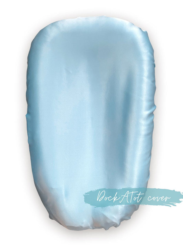 Silk Lounger Cover / Bassinet Fitted Sheet, Set of 2 - Sky