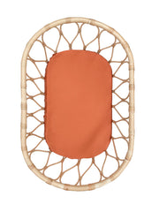 Silk Lounger Cover / Bassinet Fitted Sheet, Set of 2 - Terracotta