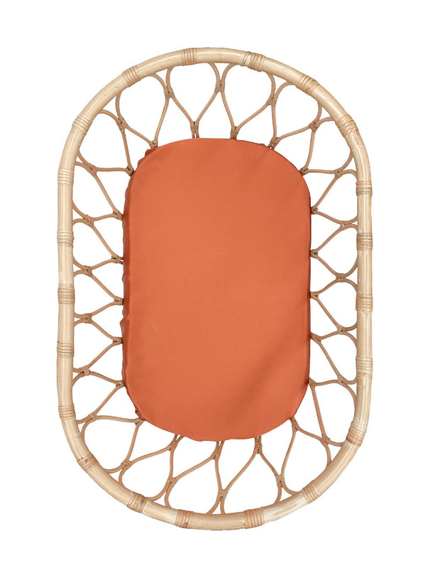 Silk Lounger Cover / Bassinet Fitted Sheet, Set of 2 - Terracotta