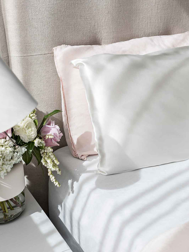 Sleepy Silk, Silk Pillowcase, Set of 2 - Ivory White (SS-PP-WH00), Silky Tots Double Sided Silk Pillow Slip, Pawda Baby 100% Mulberry Silk Junior or Adult Pillow Case, Slip Pillowcase, SHHH Silk Silk Pillowcase