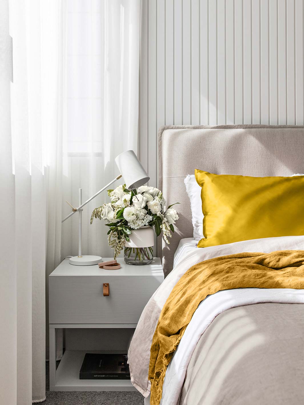 Mustard yellow top standard pillowcases