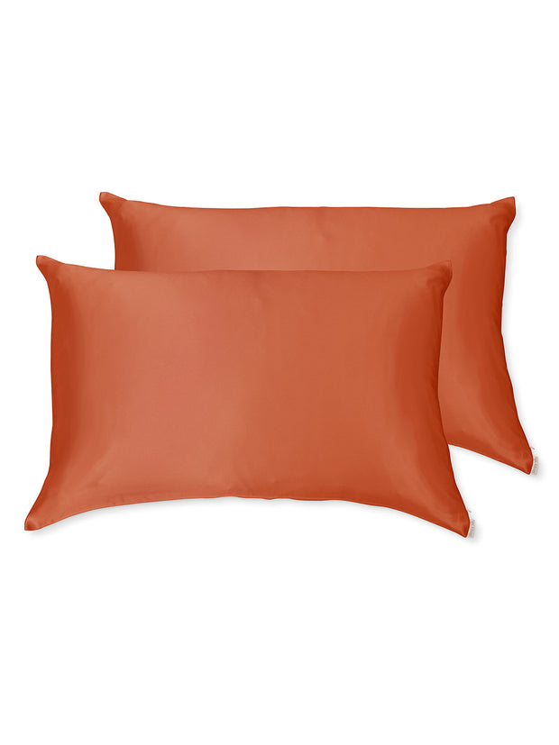 Sleepy Silk, Silk Pillowcase, Set of 2 - Terracotta Brown (SS-PP-BR00), Silky Tots Double Sided Silk Pillow Slip, Pawda Baby 100% Mulberry Silk Junior or Adult Pillow Case, Slip Pillowcase, SHHH Silk Silk Pillowcase