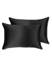 Sleepy Silk, Silk Pillowcase, Set of 2 - Midnight Black (SS-PP-BK00), Silky Tots Double Sided Silk Pillow Slip, Pawda Baby 100% Mulberry Silk Junior or Adult Pillow Case, Slip Pillowcase, SHHH Silk Silk Pillowcase