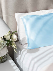 Sleepy Silk, Silk Pillowcase - Sky Blue (SS-PC-BL00), Silky Tots Double Sided Silk Pillow Slip, Pawda Baby 100% Mulberry Silk Junior or Adult Pillow Case, Slip Pillowcase, SHHH Silk Silk Pillowcase, Blissy Silk Pillowcase