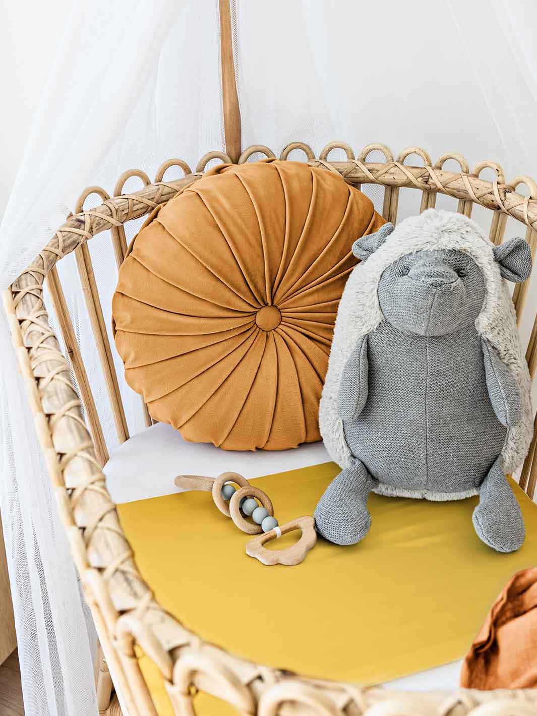 Mustard 2025 bassinet sheet