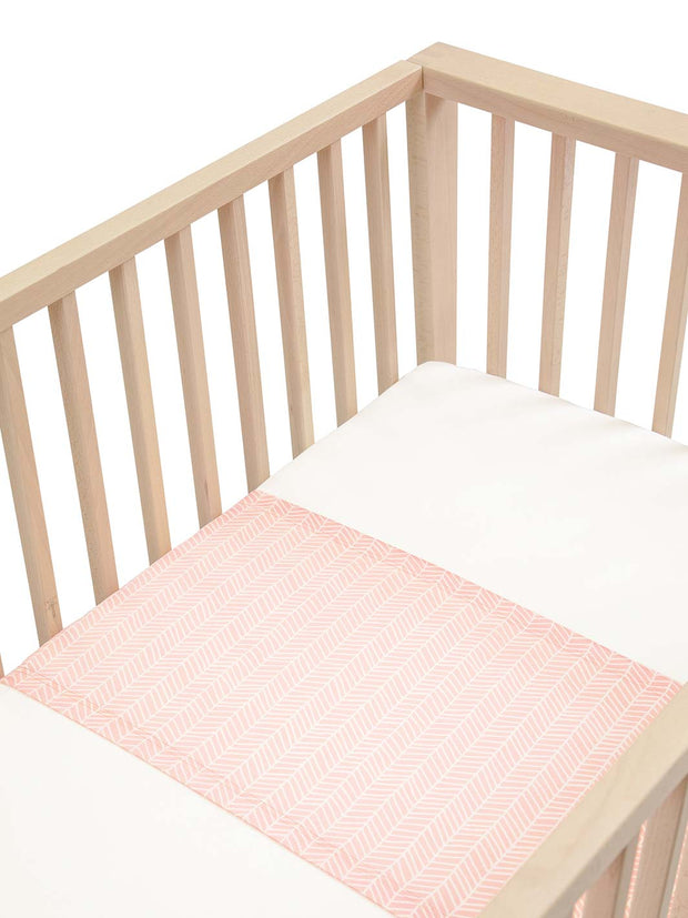 Sleepy Silk, Silk Sleeve for Cots / Cribs - Blush Herringbone Pink - pattern (SS-CS-PK01) for baby hair loss and baby bald spots, Silky Tots Silk Cot Slip, Pawda Baby 100% Mulberry Silk Cot Semi Sheet, Monday Silks, Baby Tresses Cot Bed Sheet