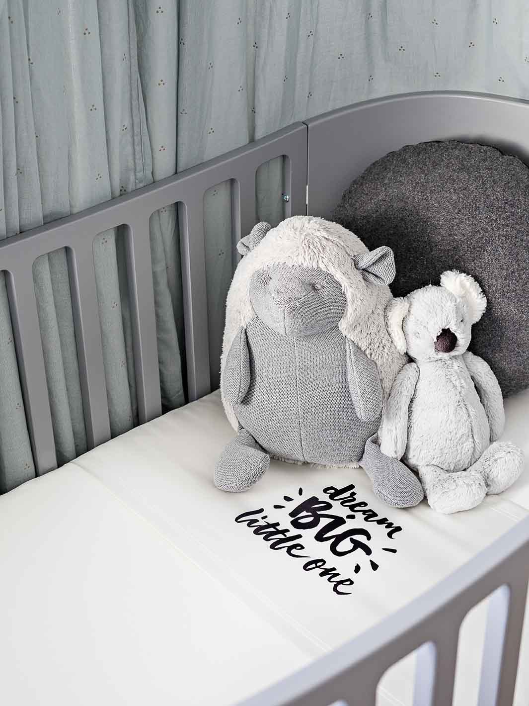 Sleepy Silk Baby Bedding Silk Crib Sleeve Set of 2 Dream Big Ivory