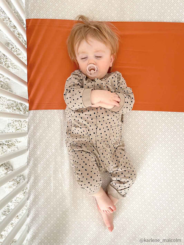 Sleepy Silk, Silk Sleeve for Cots / Cribs - Terracotta Brown (SS-CS-BR00) for baby hair loss and baby bald spots, Silky Tots Silk Cot Slip, Pawda Baby 100% Mulberry Silk Cot Semi Sheet, Monday Silks, Baby Tresses Cot Bed Sheet